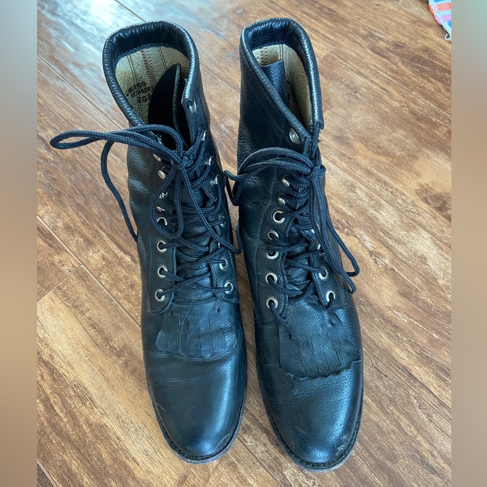 Vintage roper lace up boots